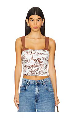 Free People Printed 2 Tone Tank in Oak Combo from Revolve.com | Revolve Clothing (Global)