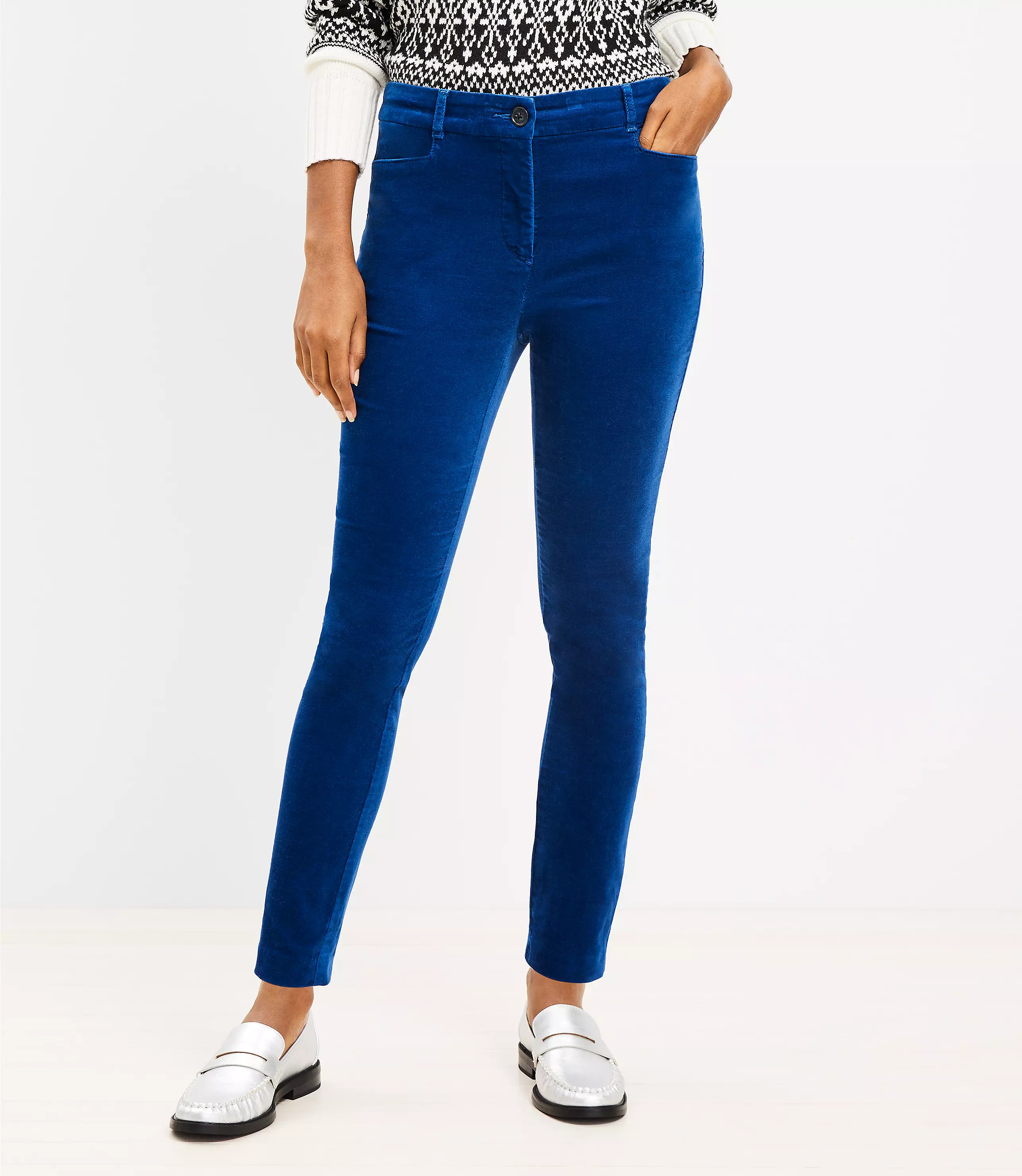 Petite Sutton Skinny Pants in Velvet | LOFT