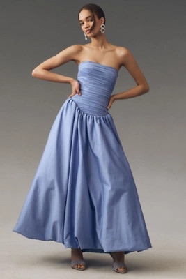 Mare Mare Briana Strapless Drop-Waist Bubble-Hem Midi Dress | Anthropologie (US)