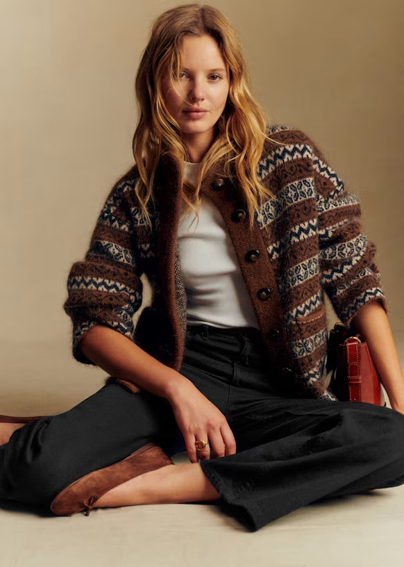 Thais Jacket - Brown Jacquard - Kid mohair - Sézane | Sezane Paris - US