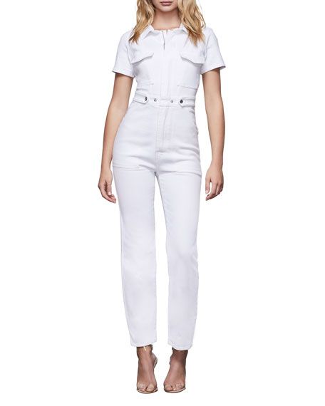 Good American Fit For Success Short-Sleeve Jumpsuit - Inclusive Sizing | Neiman Marcus