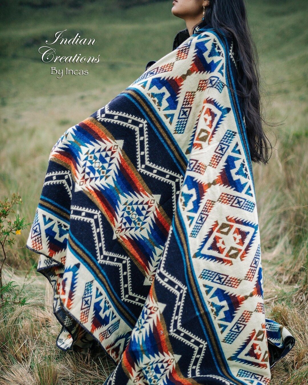 Navajo Alpaca Wool Blanket. cobalt Blue Throw Blanket. Native American Blanket. Gift Ideas - Etsy | Etsy (US)
