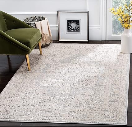 SAFAVIEH Reflection Collection 8' x 10' Light Grey/Cream RFT664C Vintage Distressed Area Rug | Amazon (US)