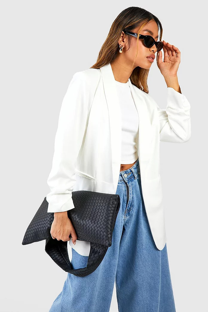 Ruched Sleeve Blazer | Boohoo.com (US & CA)