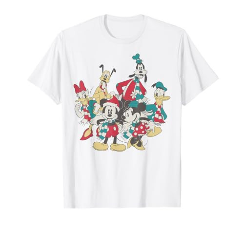 Disney Mickey And Friends Christmas Vintage Group Shot T-Shirt | Amazon (US)