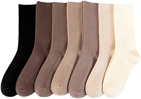 7 Pairs Comfortable Fashion Wool Socks for Girls and Women - Above Ankle Crew Stretch Neutral for... | Amazon (US)