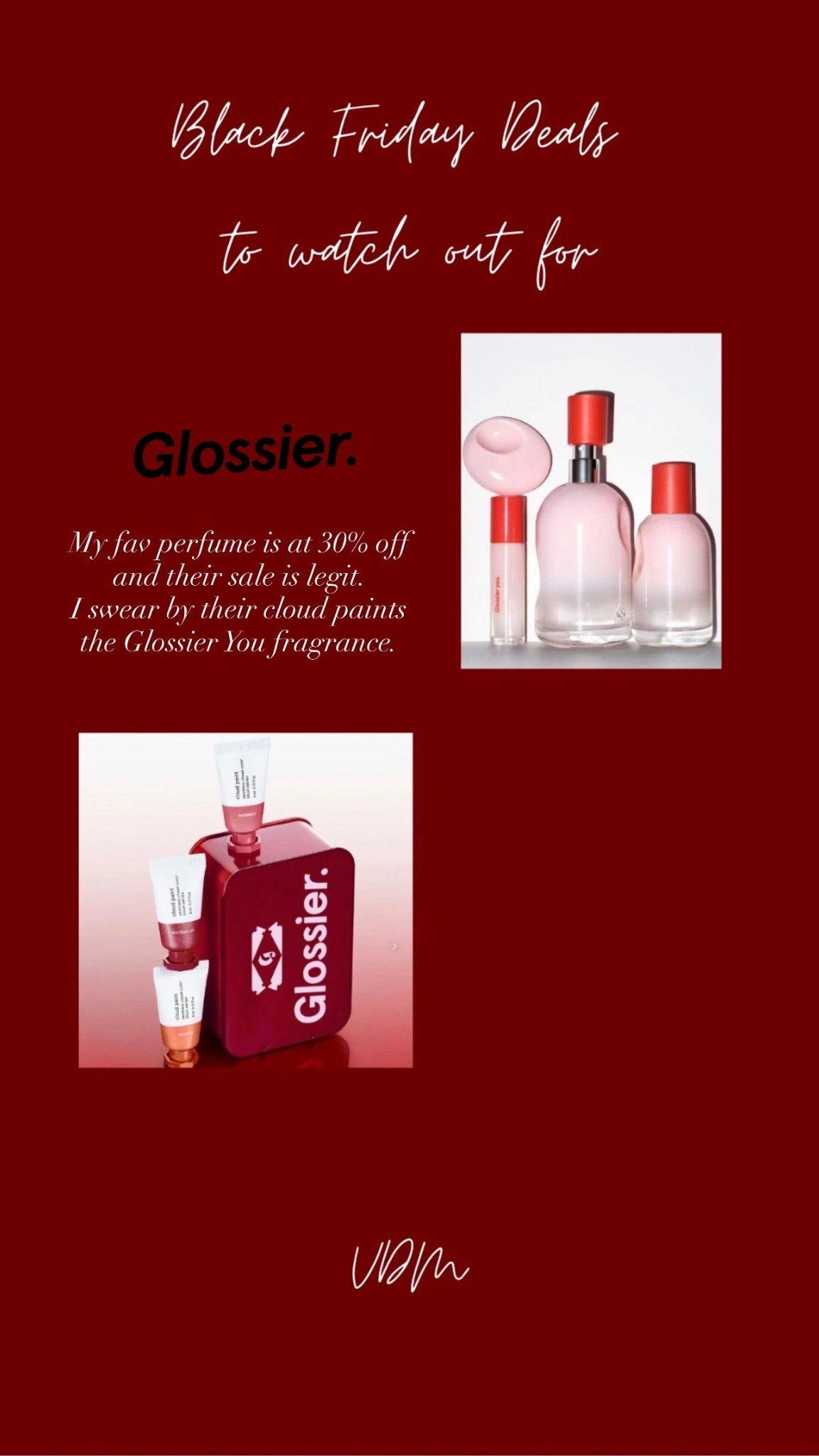 Watch this space for the best Black Friday Deals!! 
My fav perfume is at 30% off and their sale is legit. I swear by their cloud paints the Glossier You fragrance ❤️

#LTKSaleAlert #LTKGiftGuide #LTKCyberWeek