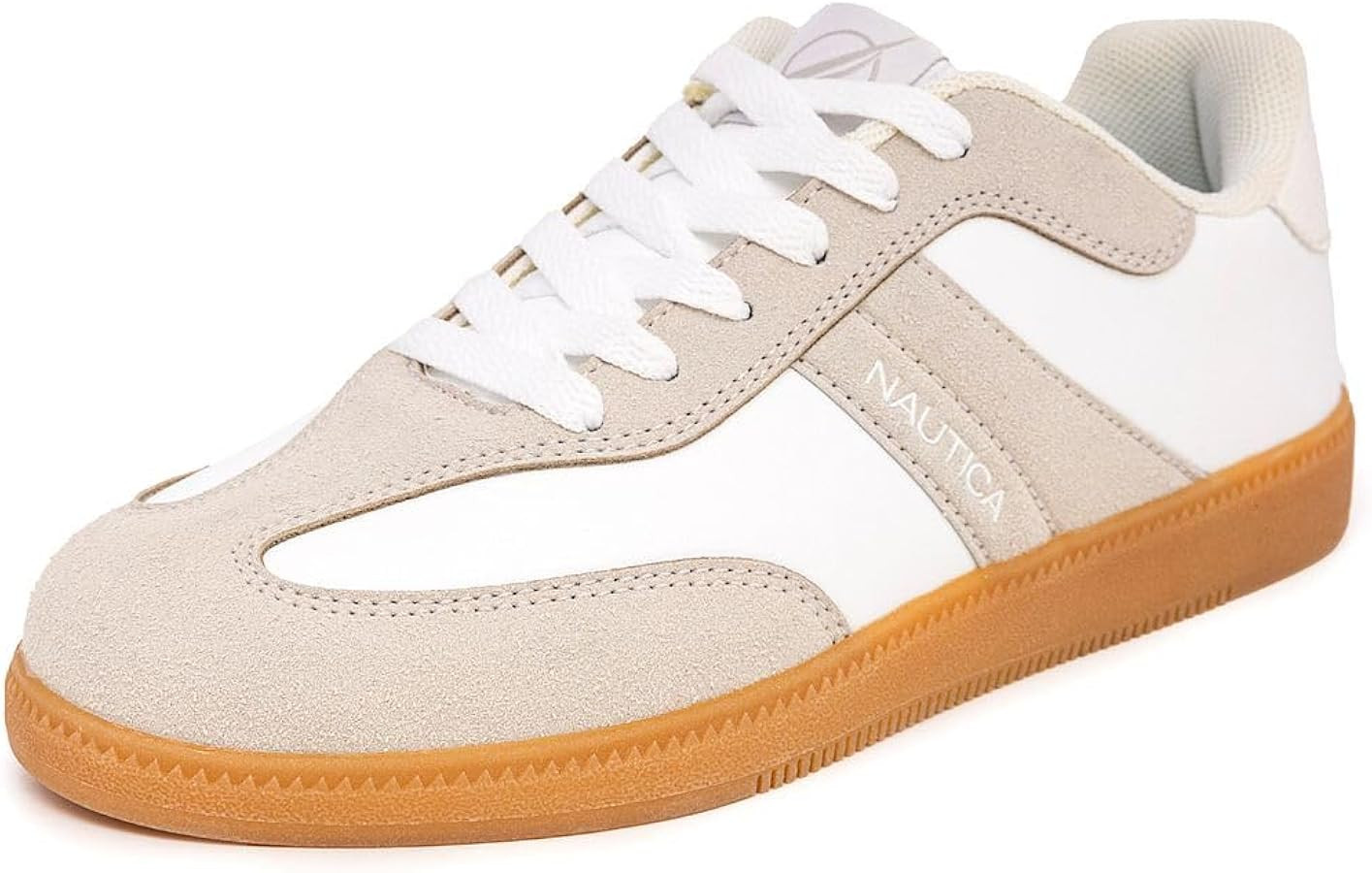 Nautica Women’s Sneakers – Casual Lace-Up Low Top Tennis Shoes with Vegan Leather and Suede D... | Amazon (US)