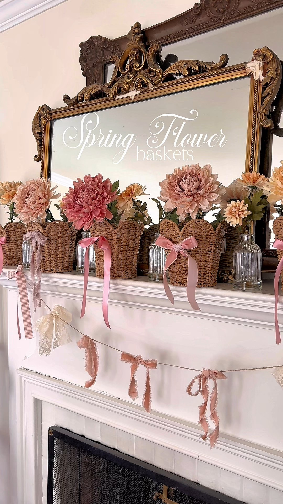 These DIY spring flower baskets are so cute for fireplace mantel decor, a spring tablescape, and even decorations for a nursery or garden themed baby shower! 🌸🌷🌸🌷🌸🌷

#LTKSeasonal #LTKSaleAlert #LTKHome