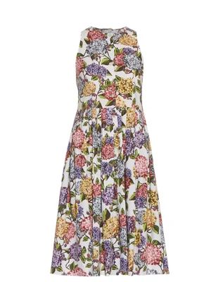 Olive hydrangea-print dress | Matches (US)