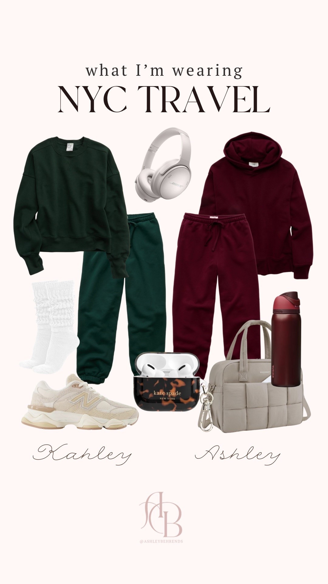 Planning for a NYC trip in December near Christmas 🎄 Bestie and me outfit inspo! Cozy lounge wear hoodie and pullover sets for travel day 1 ✈️ Had to snag this limited edition Owala bottle because it’s the perfect match! Kahley has been breaking in her New Balance 9060’s and is loving them. Great neutral color to pair with so many outfits. 

Size ref Kahley US 12 wearing a L top + XL bottom. Ashley US 20 wearing XL top + XXL bottomm

#LTKTravel #LTKootd #LTKHoliday
