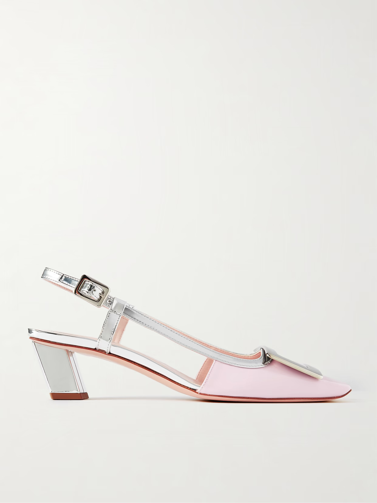 Roger Vivier - Belle Vivier Patent-leather Slingback Pumps - Pink | NET-A-PORTER (US)