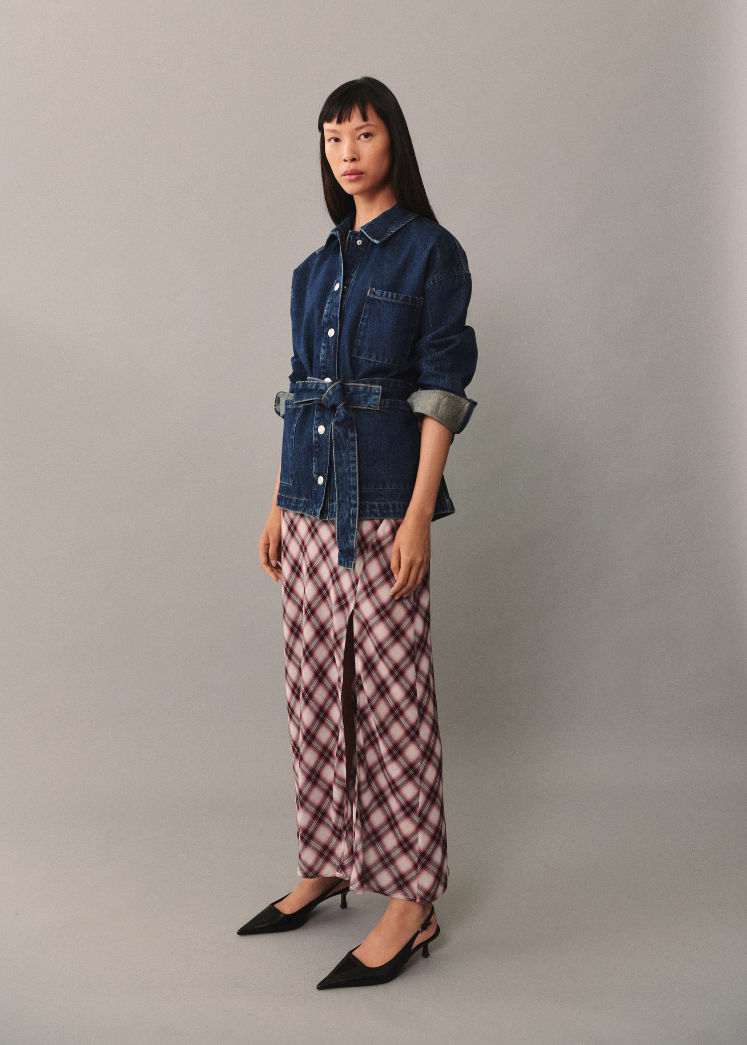 Denim jacket with bow - Woman | MANGO USA | MANGO (US)