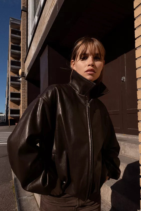 FAUX LEATHER BOMBER JACKET | Zara UK