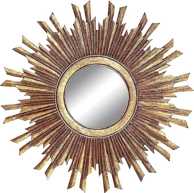 Creative Co-Op Round Sunburst Wall Mirror with Gold Finish, 35. 5L x 2W x 35. 5H in | Amazon (US)