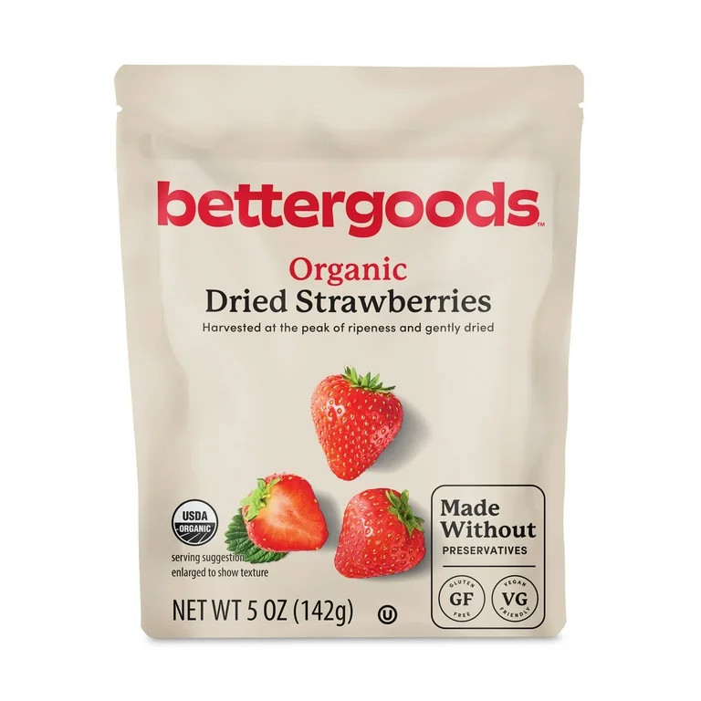 bettergoods Organic Dried Strawberries, 5 oz | Walmart (US)