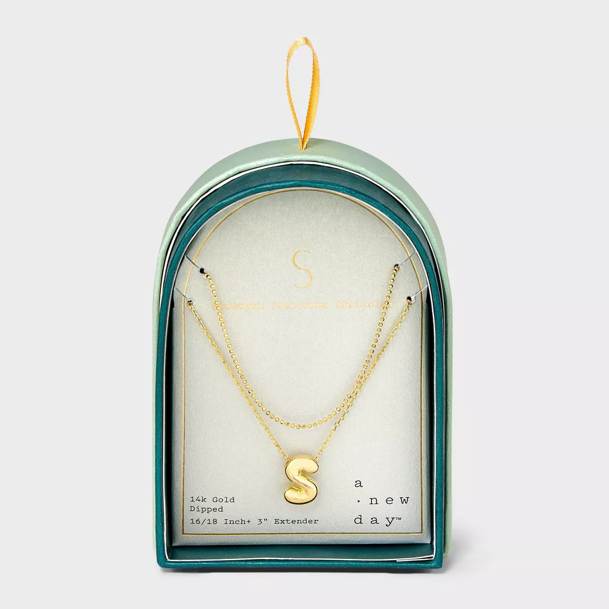 14K Gold Dipped Initial Bubble Multi-Strand Pendant Necklace - A New Day™ Gold | Target