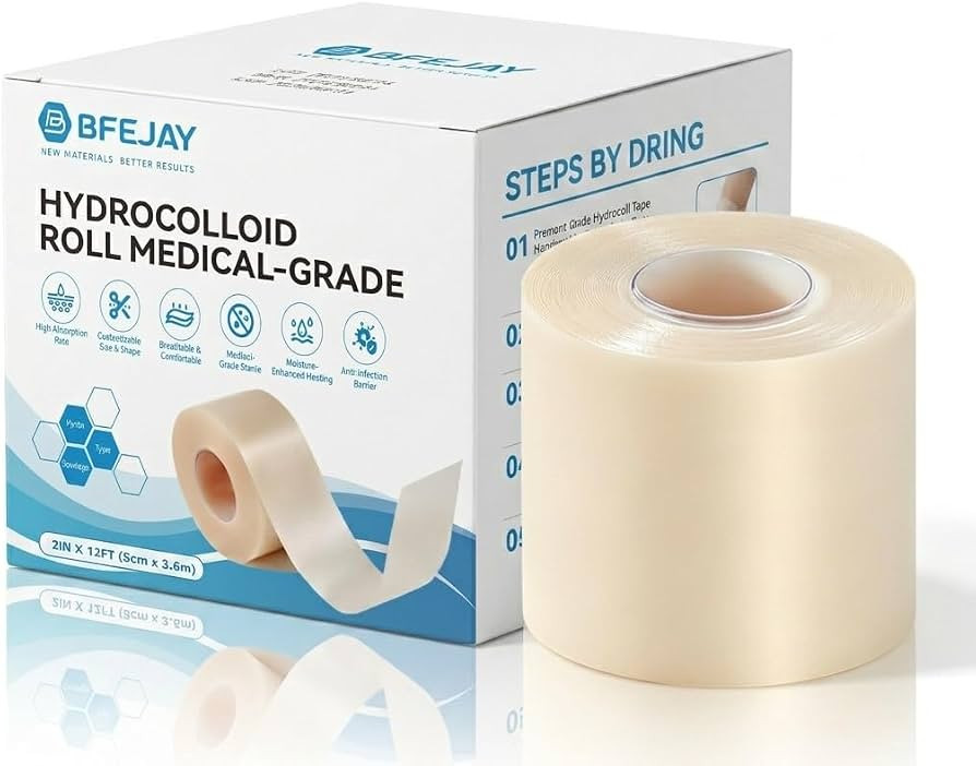 Hydrocolloid Bandages for Wound Care, Medical-Grade Hydrocolloid Roll with Self-Adhesive, Ultra A... | Amazon (US)