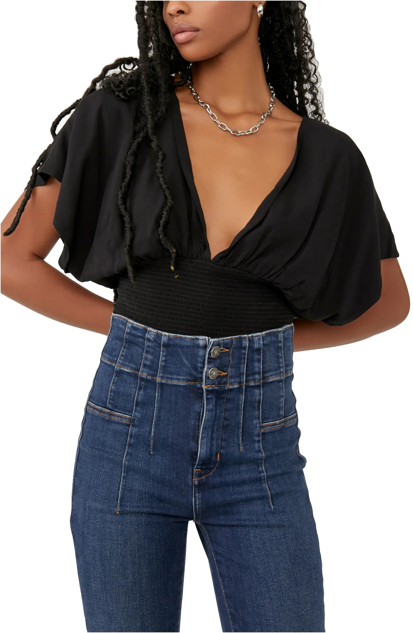 Free People Ava V-Neck Tie Back Top | Nordstrom | Nordstrom