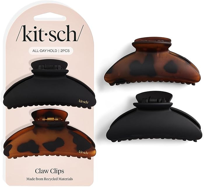 Kitsch Medium Hair Clips for Women, Strong Hold, Recycled Plastic Claw Clips for Thick Hair | Gre... | Amazon (US)