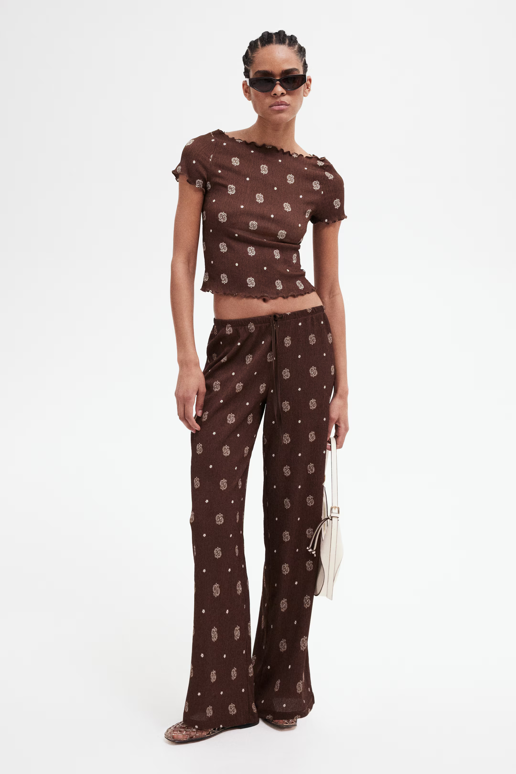 Crinkled Top with Overlocked Trim | H&M (US + CA)