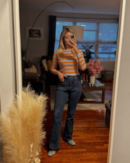 Styling my old Zara striped sweater (linked similar) which gives me Free People vibes with my favorite pair of jeans from Walmart and denim ballerinas 

Spring outfit • casual chic • striped sweater outfit spring 

#LTKStyleTip #LTKFindsUnder100