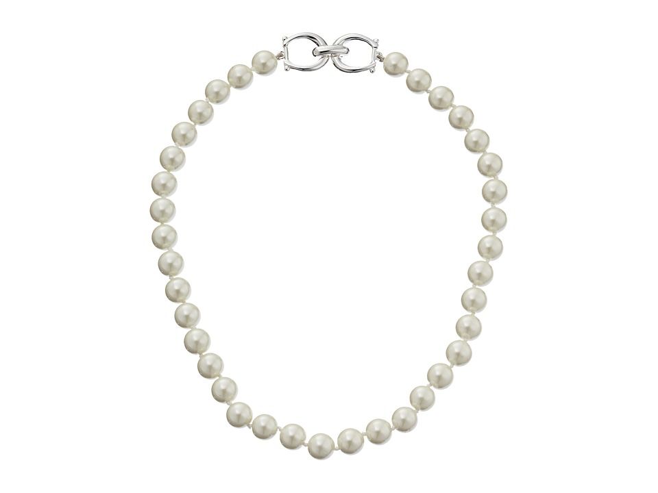 LAUREN Ralph Lauren - 18 10mm Pearl Necklace (Silver/White/Pearl) Necklace | Zappos