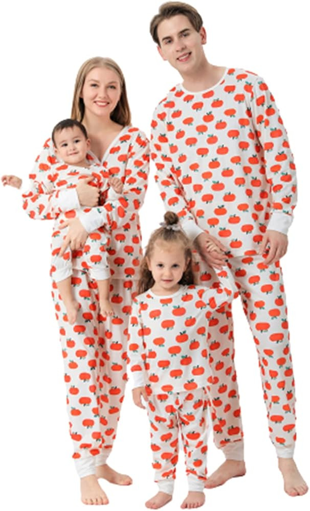 Family Pajamas Matching Sets Halloween Pumpkin Black Bat Ghost Print Parent-Child Matching Pjs for A | Amazon (US)