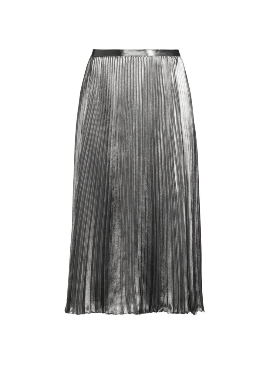Kennedy Plissé Lamé Skirt | Saks Fifth Avenue
