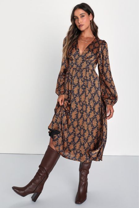 This Lulus dress is so good for fall family photos, don't you think? Love it paired with the knee high chocolate leather boot. 

Dress your other half in navy and khaki and you can bring in some blush or burnt orange for the rest of the crew. 

Fall family photo dress - family photo outfits - fall picture outfits - fall dress - long sleeve brown dress - boho fall dress - lulus dress 

#LTKfamily #LTKSeasonal #LTKunder100