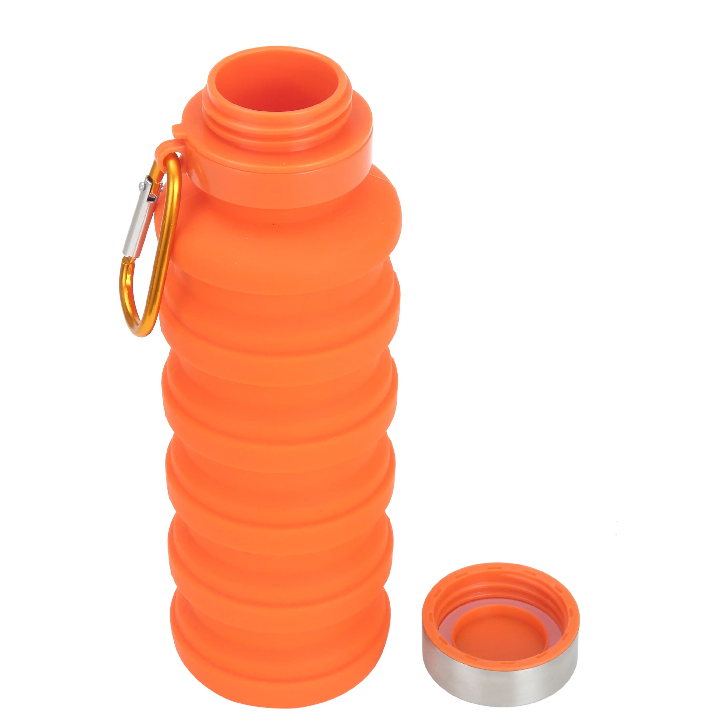 Ozark Trail 16 Ounce Collapsible Silicone Water Bottle with Carabiner Orange - Walmart.com | Walmart (US)