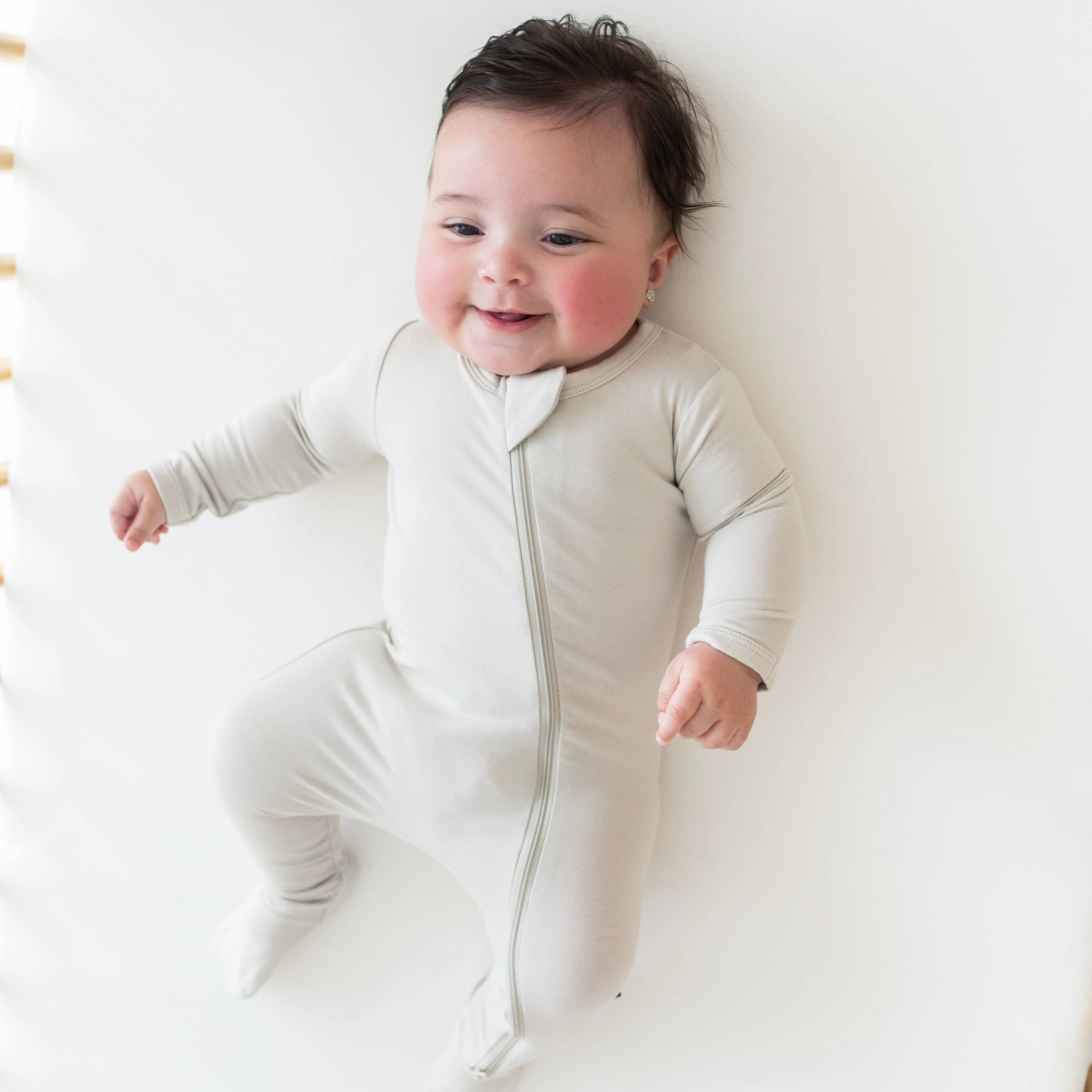 Zippered Footie in Oat | Kyte BABY