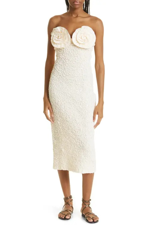 Mara Hoffman Mona Organic Cotton Strapless Dress in Cream at Nordstrom, Size X-Large | Nordstrom