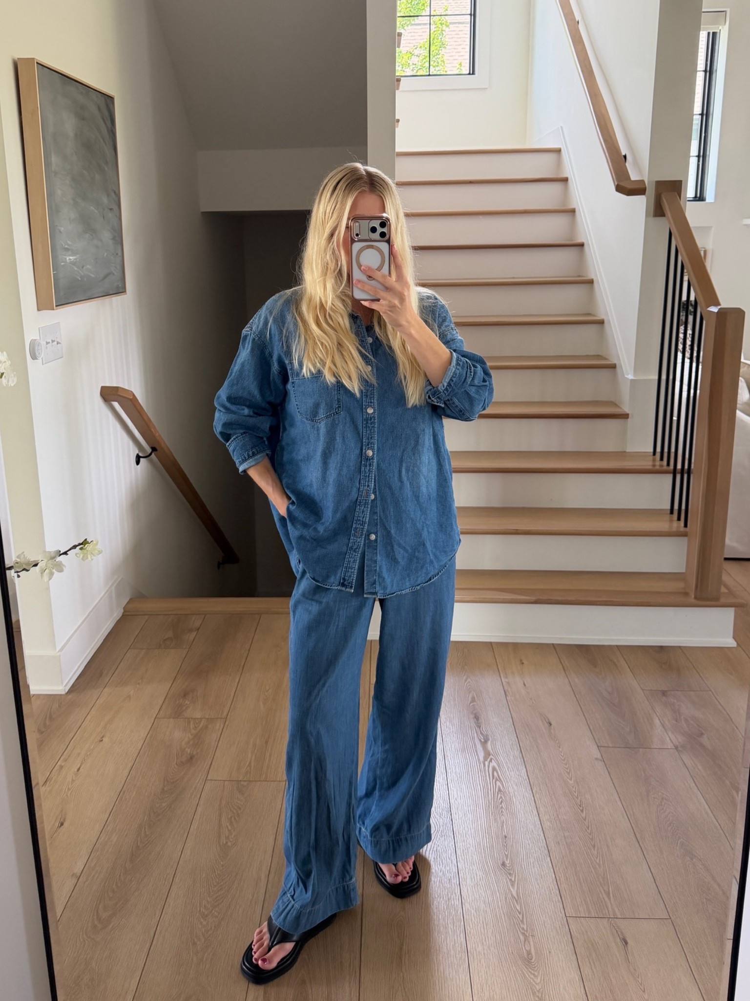 SIZE & COLOR: med in top (normal size - I go up for an oversized look), COLOR: 5yrs kiss n tell.  med in pants (sized up for pregnancy & postpartum), shoes run tts (linked similar). #kathleenpost

Postpartum outfit, casual chic outfit

#LTKootd #LTKmomlife
