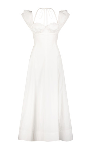 Petal-Detailed Cotton-Poplin Midi Dress | Moda Operandi (Global)