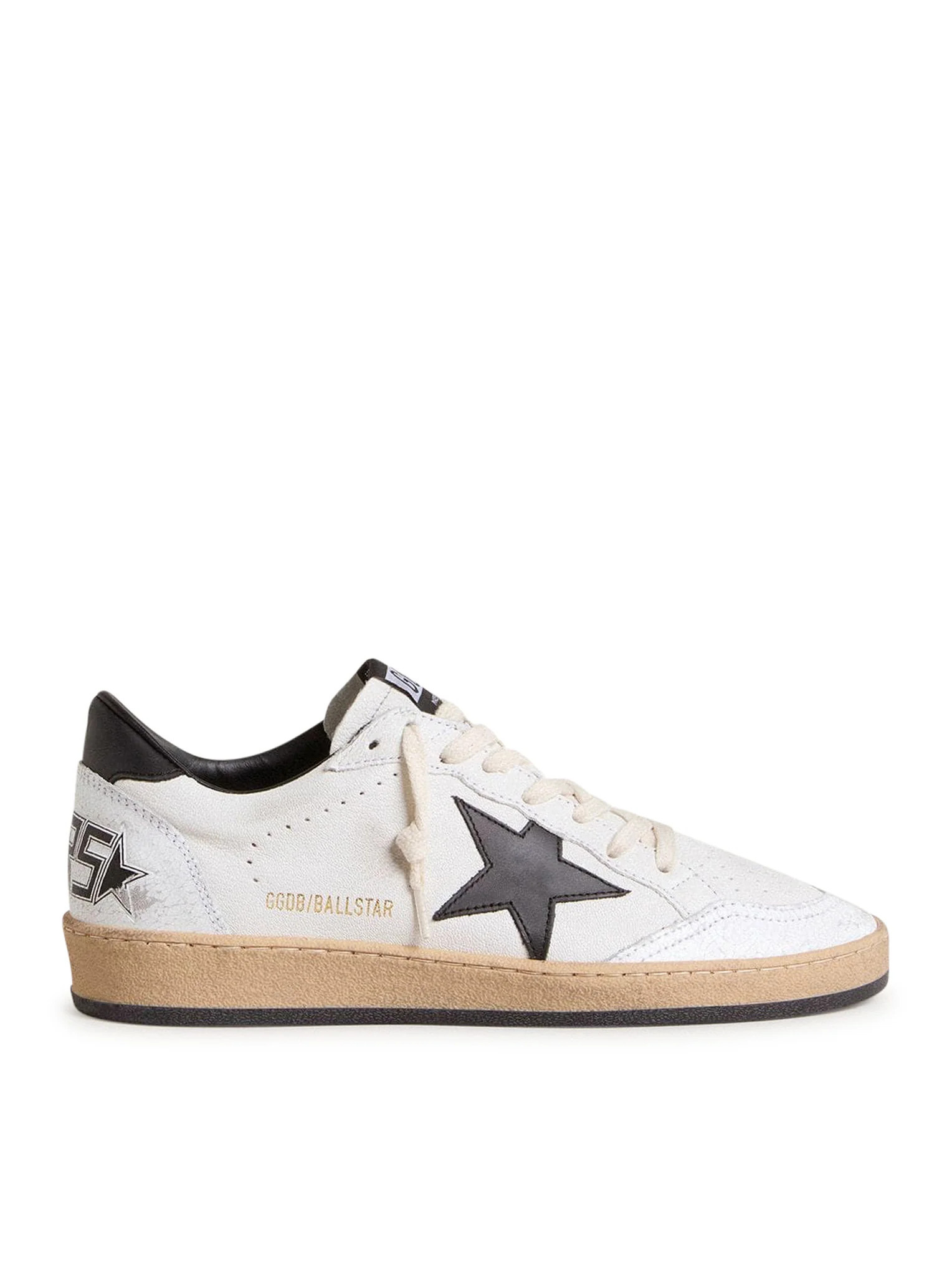 BALL-STAR SNEAKERS IN WHITE NAPPA WITH BLACK STAR - Golden Goose Deluxe Brand - Woman | Suitnegozi INT
