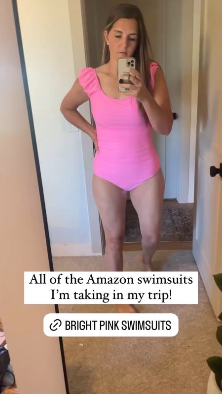 Swimsuit. I took these pink swimsuits from Amazon on my Florida trip. Good coverage for the booty and bust area.

#LTKSwim #LTKActive #LTKTravel