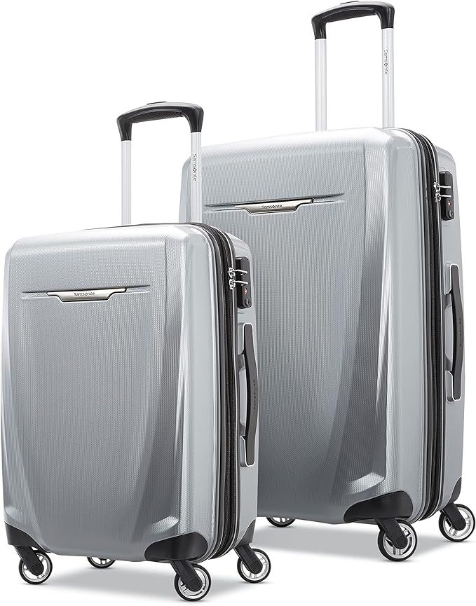 Samsonite Winfield 3 DLX Hardside Expandable Luggage with Spinners, 2-Piece Set (20/25), Silver | Amazon (US)