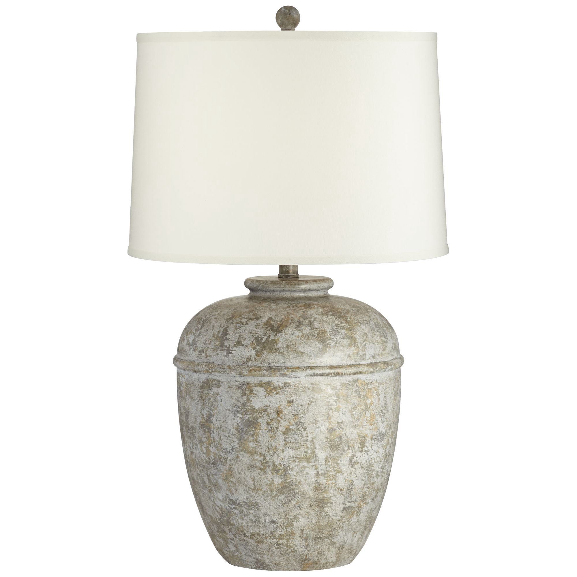 John Timberland Rustic Table Lamp Southwest Faux Mottled Stone Cream Linen Drum Shade Living Room... | Walmart (US)