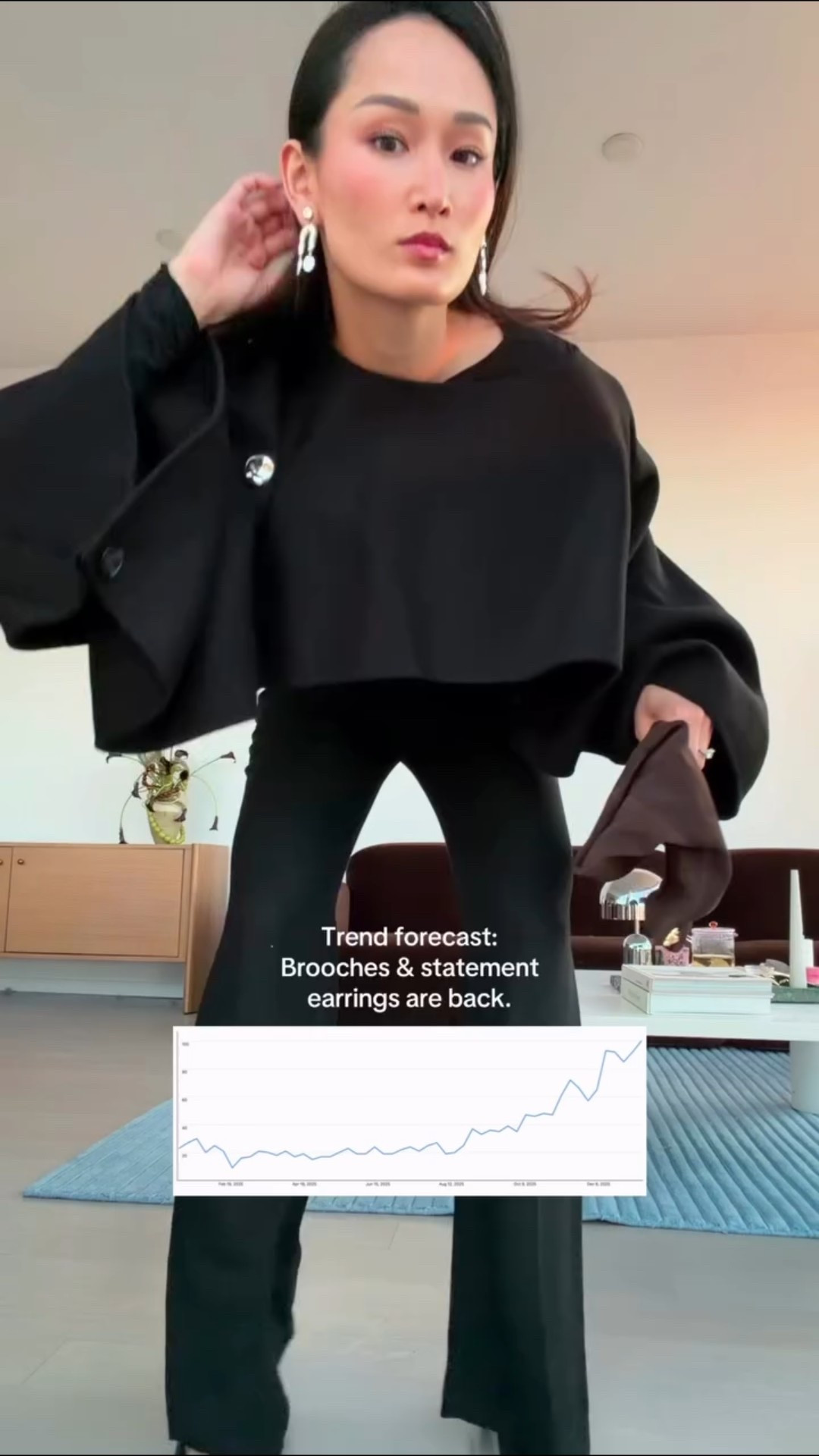 Search interest for brooches has been steadily rising. Quiet luxury had its moment. Now personal style, expressed through accessories, is having one! #broochesareback #broochstyle