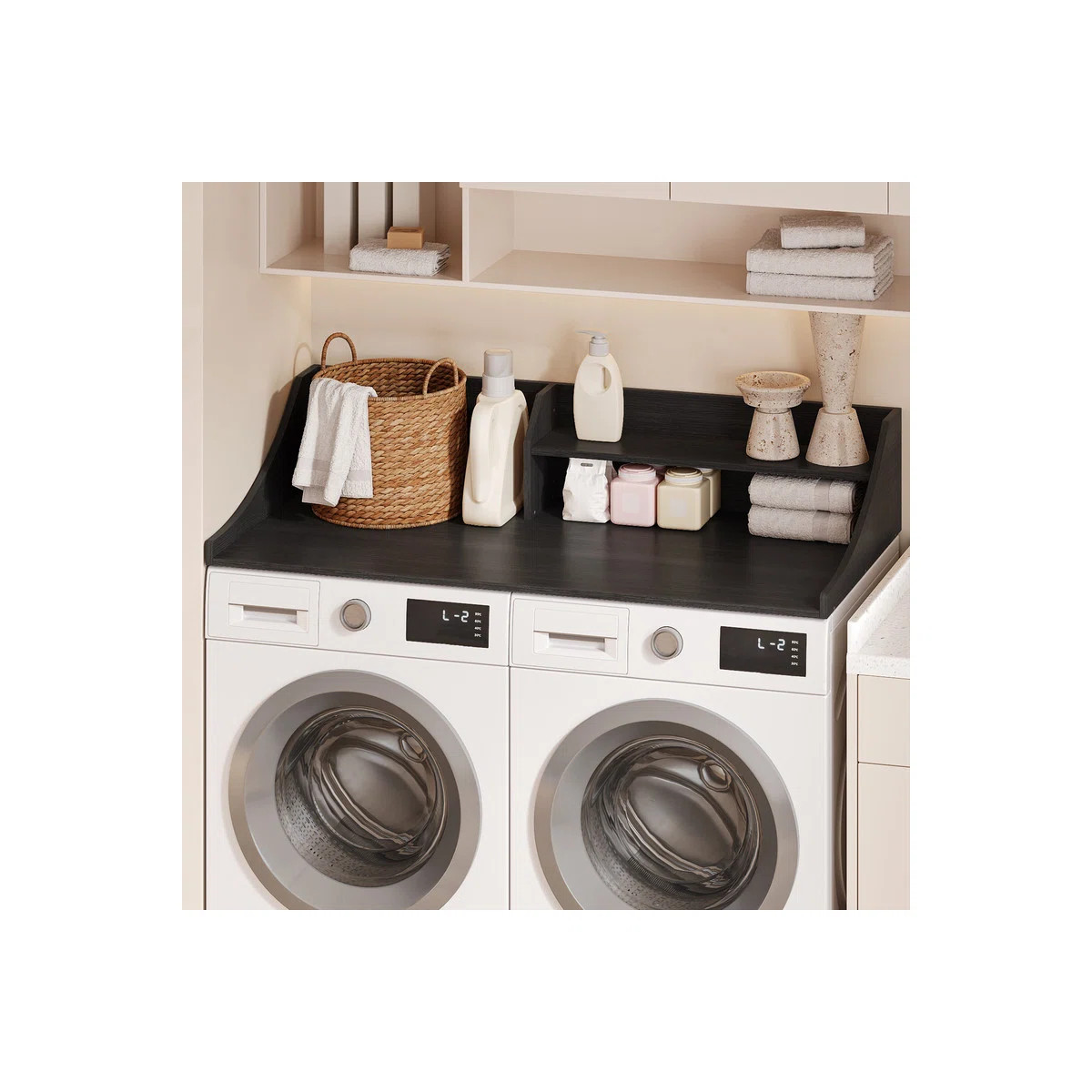 2-Layer Washer Dryer Countertop ，Laundry Countertop with Storage Shelf | Wayfair North America