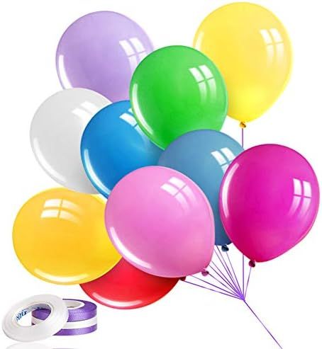 100PCS Premium Balloons for Birthday Parties, Latex Party Rainbow Balloons, 10 Assorted Colors 12... | Amazon (US)