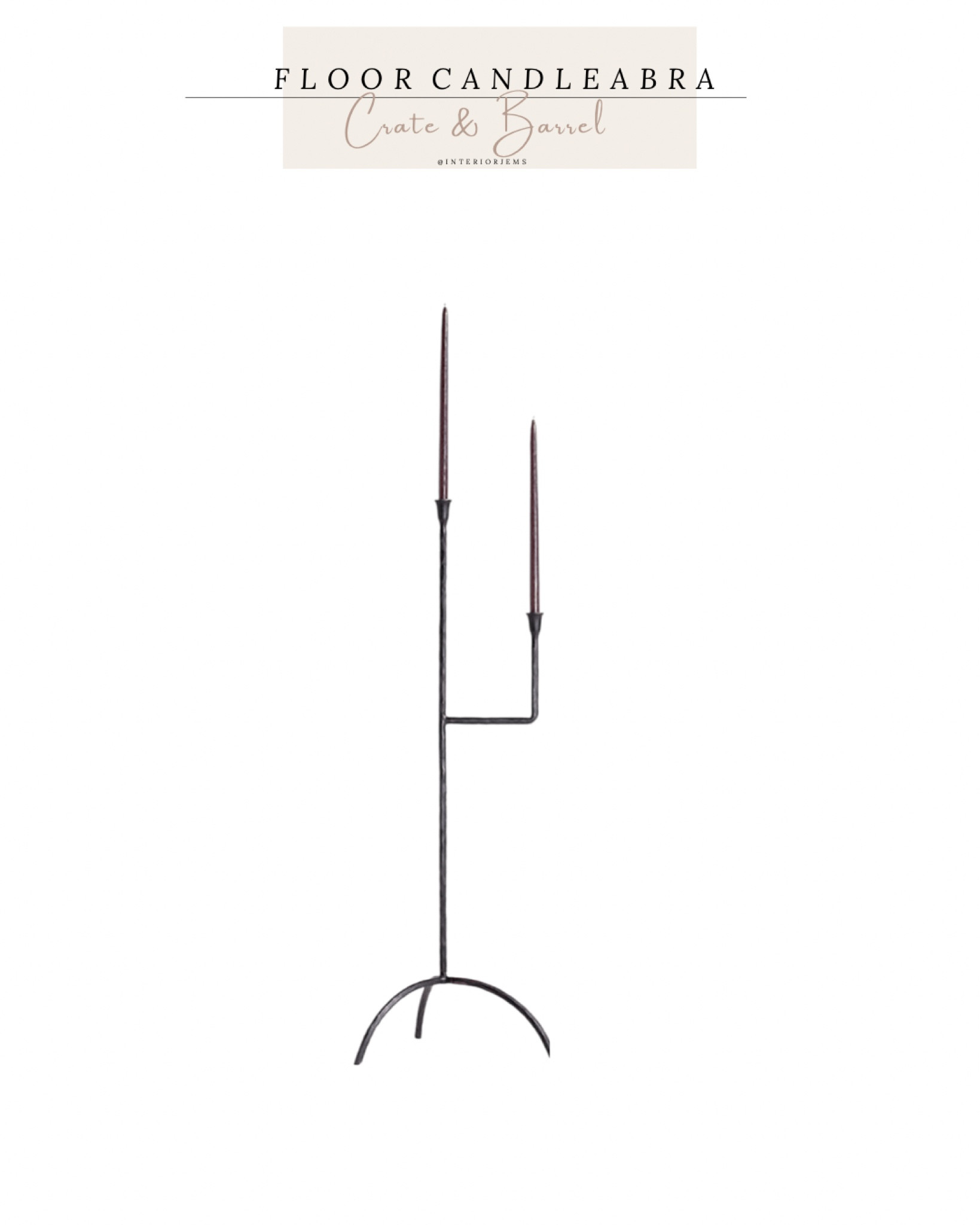 Steel floor candleabra, tall candle holder, modern candle holder, crate and barrel 

#LTKsalealert #LTKhome #LTKstyletip