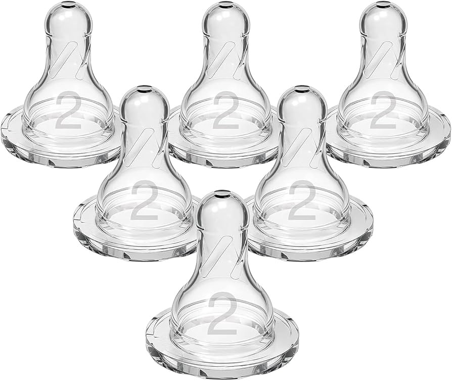 Dr. Brown’s Natural Flow Level 2 Narrow Baby Bottle Silicone Nipple, Medium Flow, 3m+, 100% Sil... | Amazon (US)