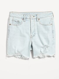 High-Waisted Button-Fly OG Straight Ripped Cut-Off Jean Shorts for Women -- 5-inch inseam | Old Navy (US)