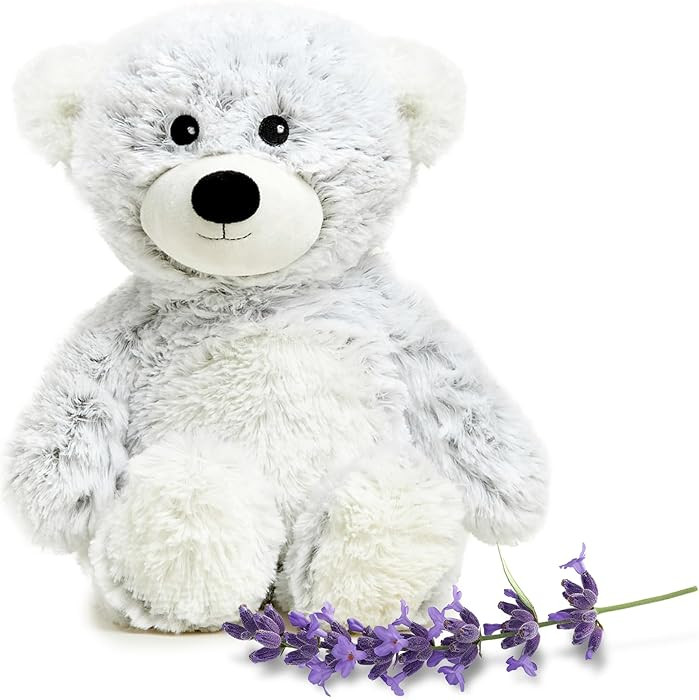 warmies Microwavable & Weighted Stuffed Animals, Gray Bear - Heated Stuffed Animal Plushie for Wa... | Amazon (US)