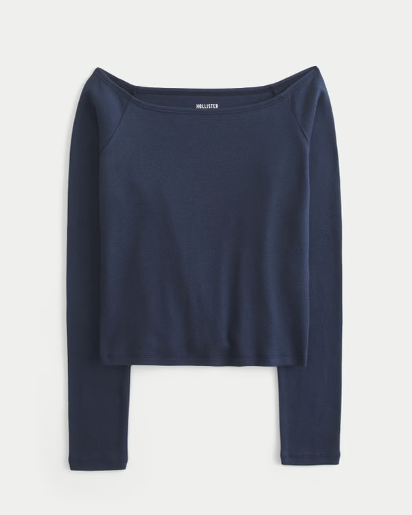 Women's Long-Sleeve Off-the-Shoulder Top | Women's Tops | HollisterCo.com | Hollister (UK)