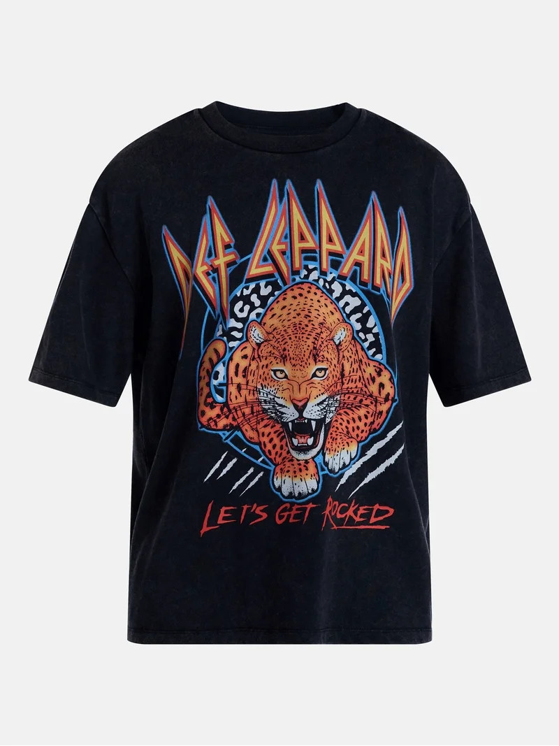 Def Leppard, Men's & Men's and Tall Mineral Wash Boxy Graphic Tee, Sizes XS\u20135XB & MT-4XLT | Walmart (US)