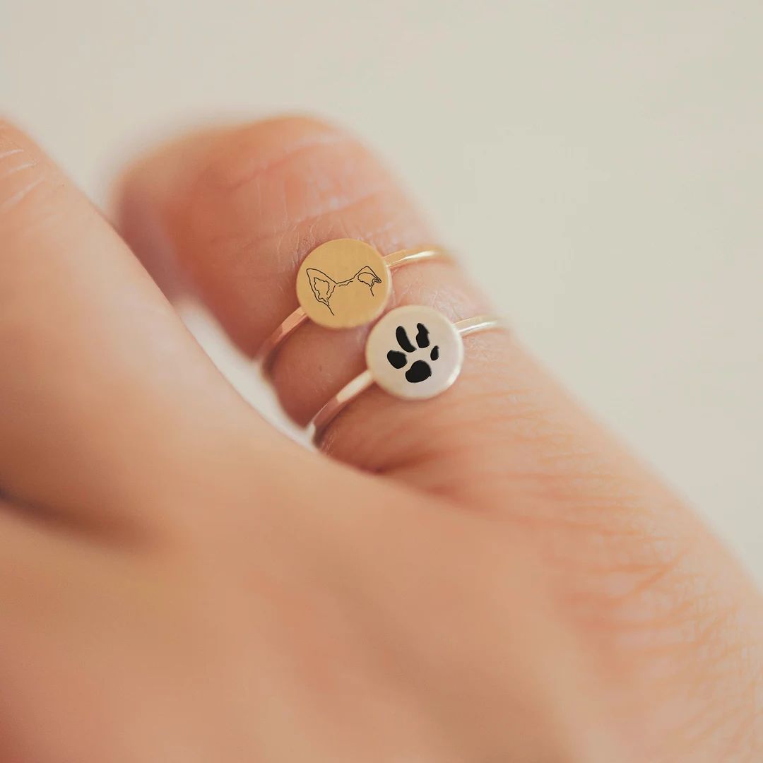 Custom Paw Print and Dog or Cat Ears Tattoo Inspired Mini - Etsy | Etsy (US)