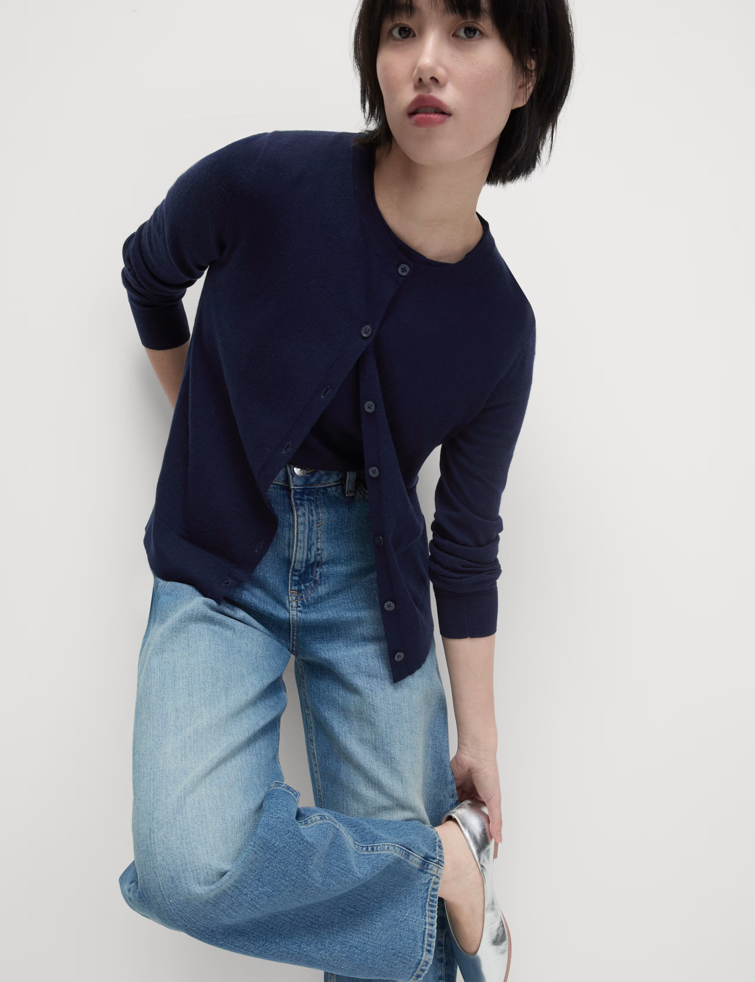 Pure Merino Wool Crew Neck Cardigan | Marks & Spencer (UK)